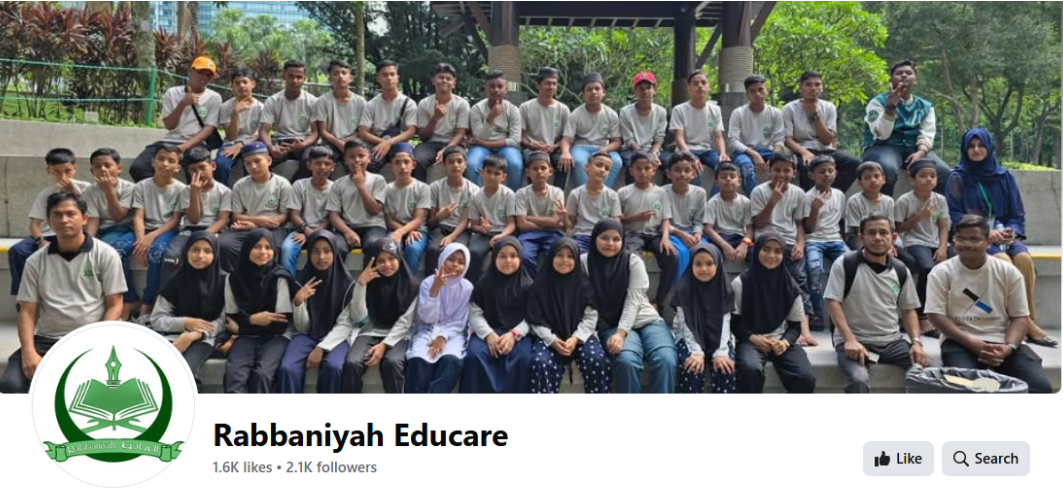 Screenshot of the Rabbaniyah Educare Facebook page photo gallery